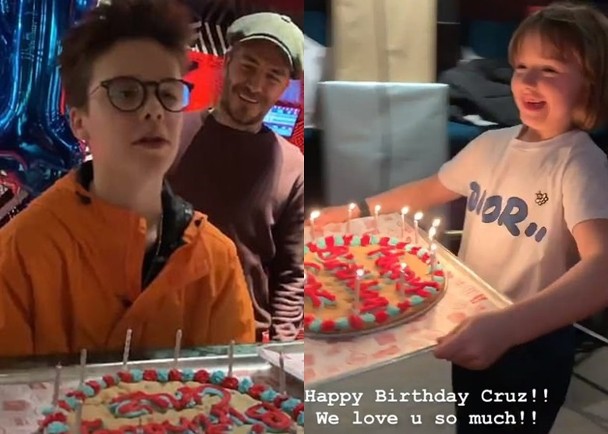 貝克漢姆為兒子慶生 小七捧蛋糕送驚喜