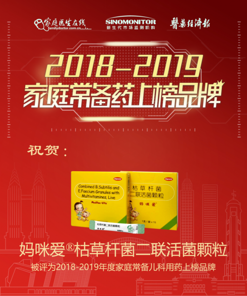 2018-2019年度家庭常備藥榜單發(fā)布，媽咪愛榮譽(yù)登榜